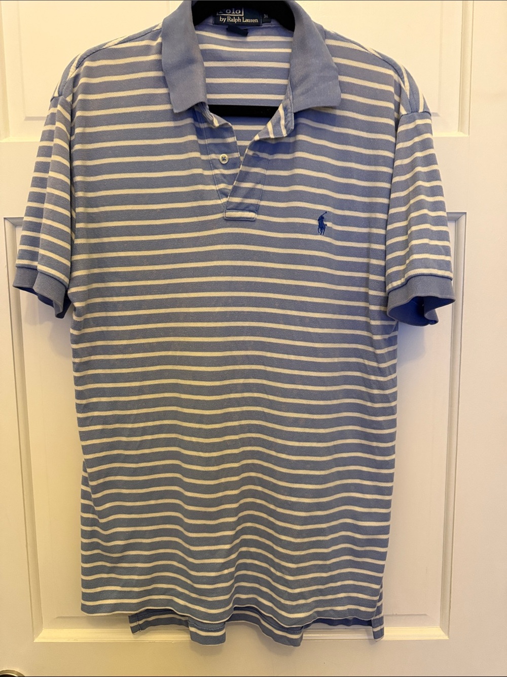 Ralph Lauren Light Blue and White Striped Polo